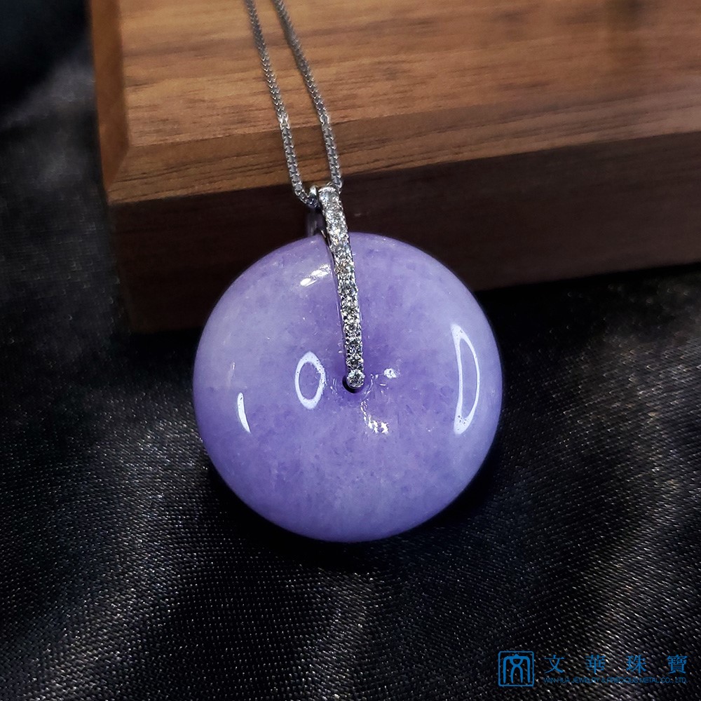 艷紫紫羅蘭平安扣鑽墜(已售出)