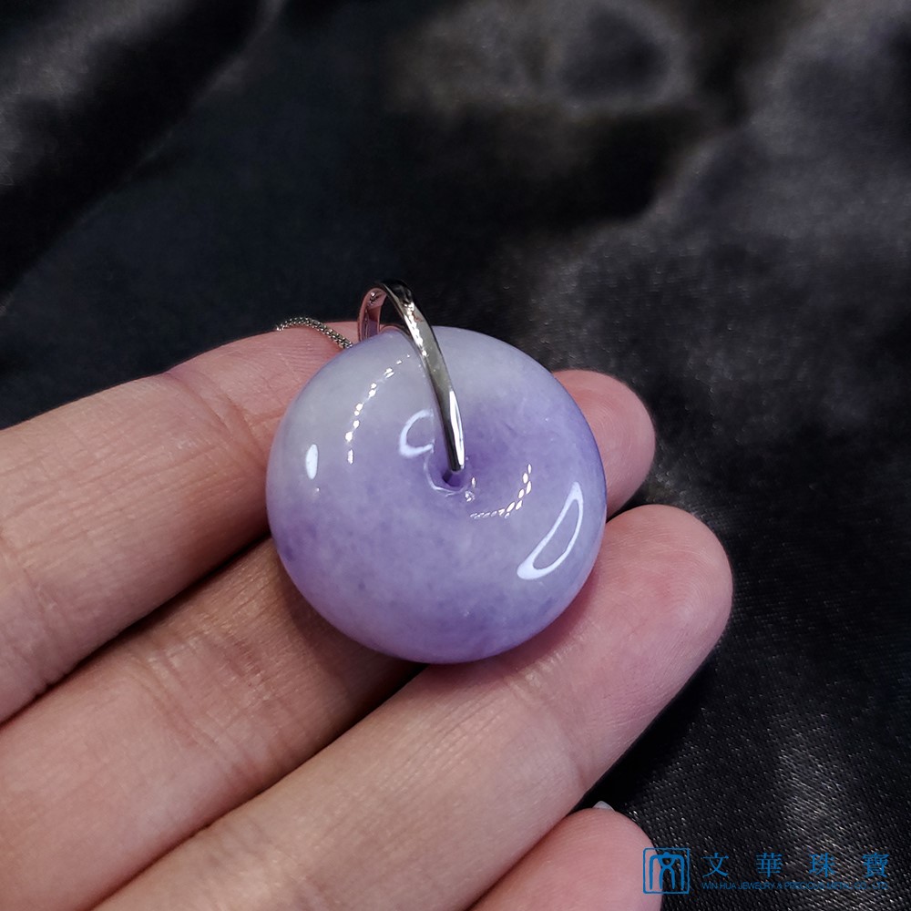 艷紫紫羅蘭平安扣鑽墜(已售出)