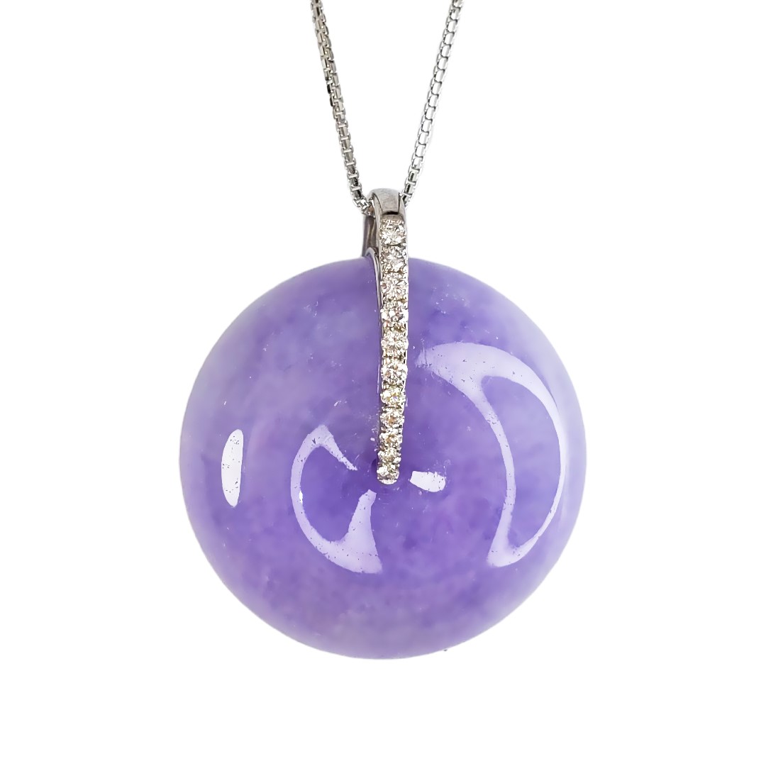 艷紫紫羅蘭平安扣鑽墜(已售出)