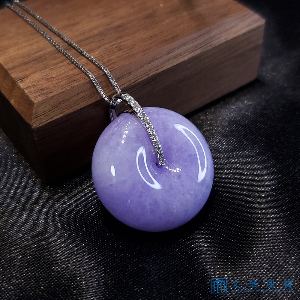 艷紫紫羅蘭平安扣鑽墜(已售出)