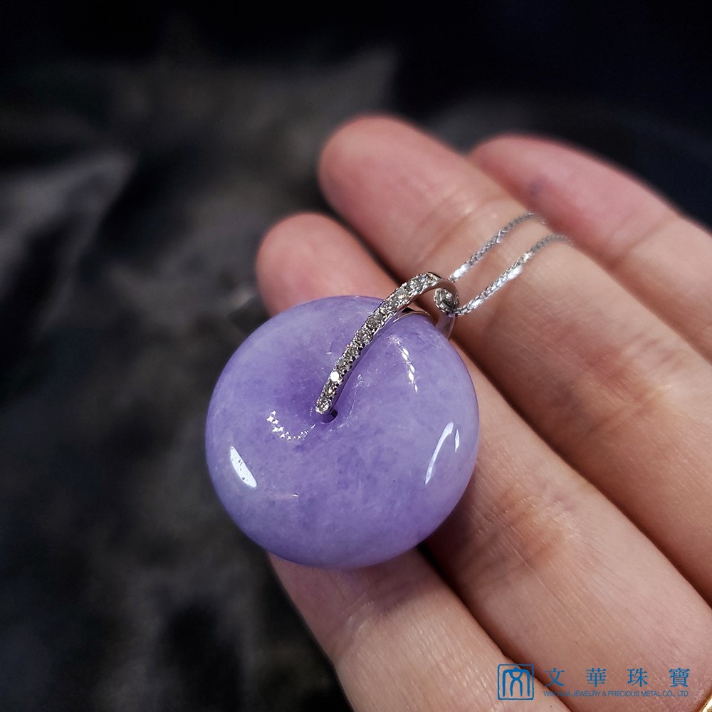 艷紫紫羅蘭平安扣鑽墜(已售出)