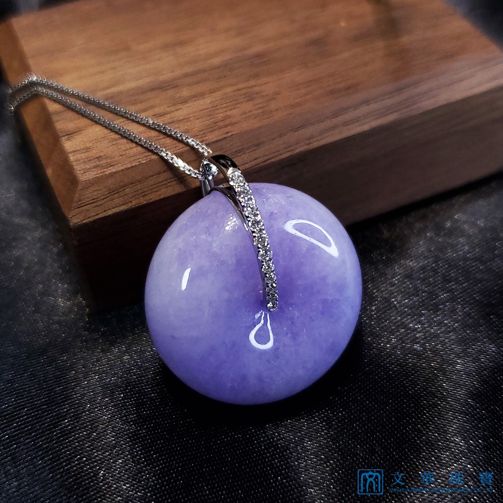 艷紫紫羅蘭平安扣鑽墜(已售出)