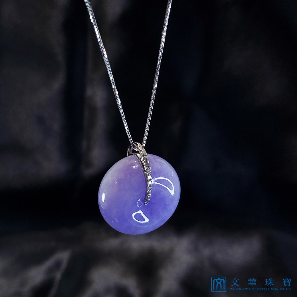 艷紫紫羅蘭平安扣鑽墜(已售出)