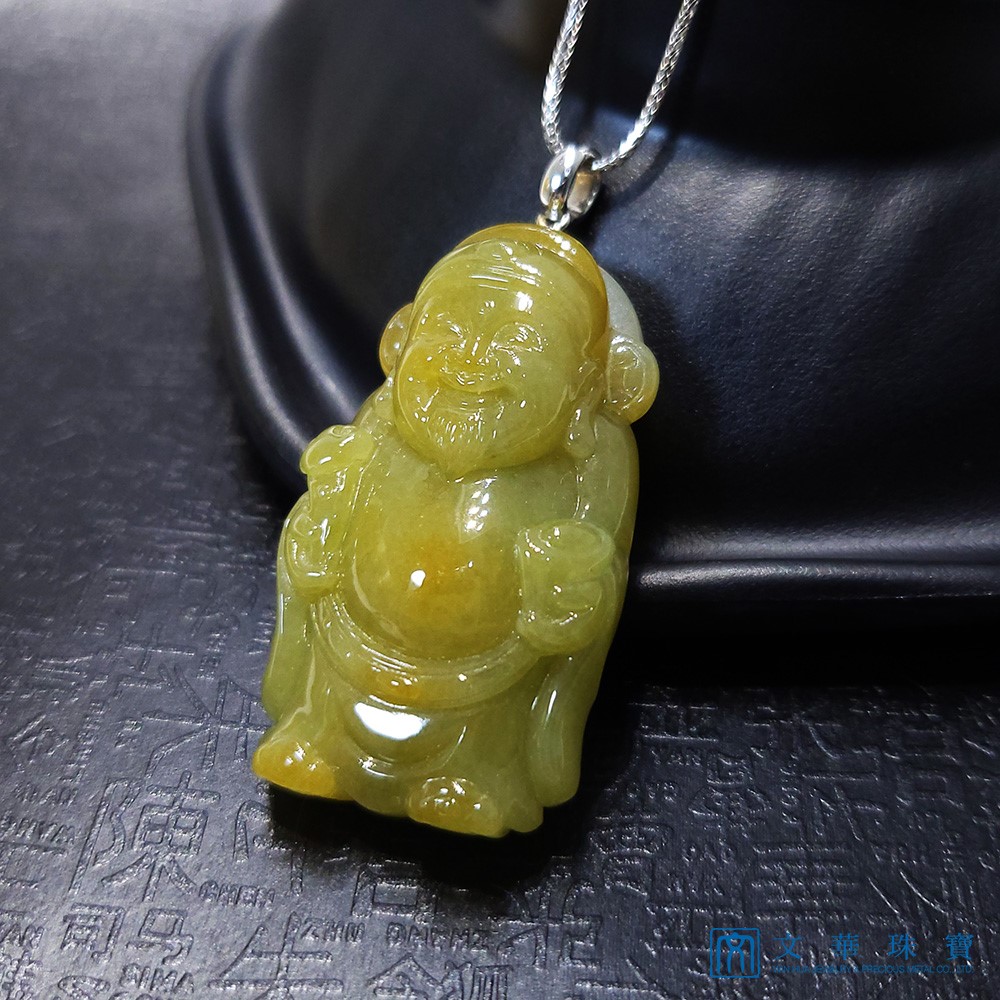 黃翡財神翡翠玉墜(已售出)