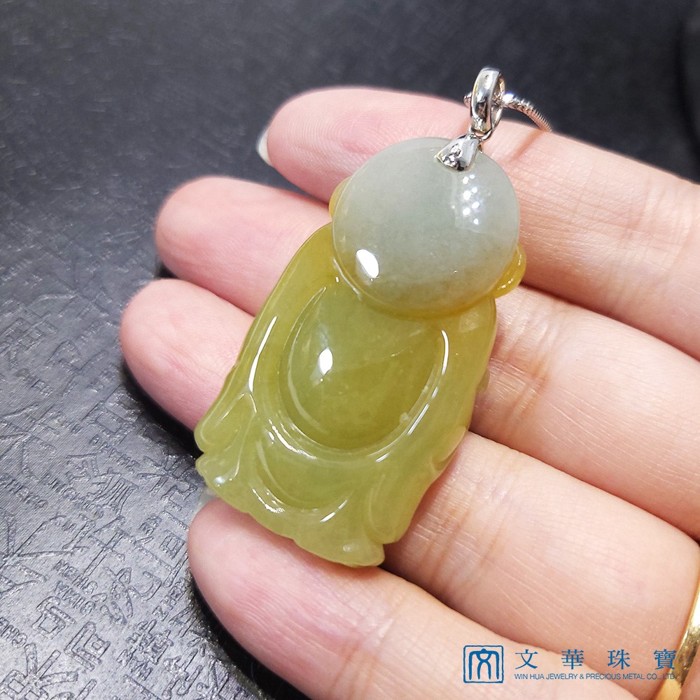 黃翡財神翡翠玉墜(已售出)