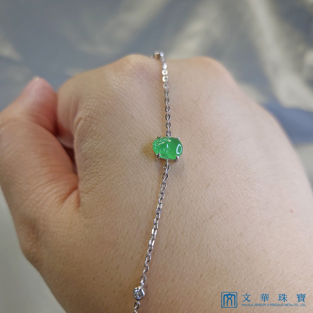 翡翠玉蟾18K金手鍊