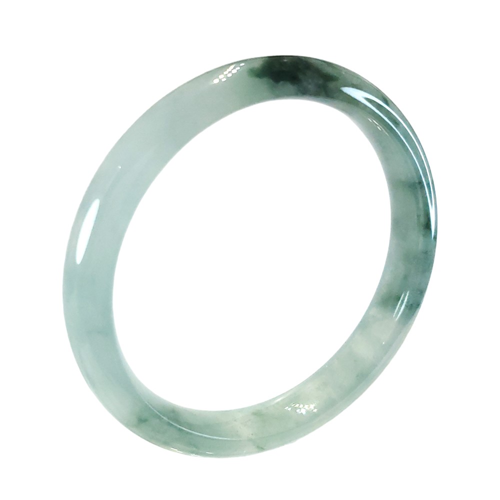 冰糯藍底飄花玉鐲 19.3(已售出)