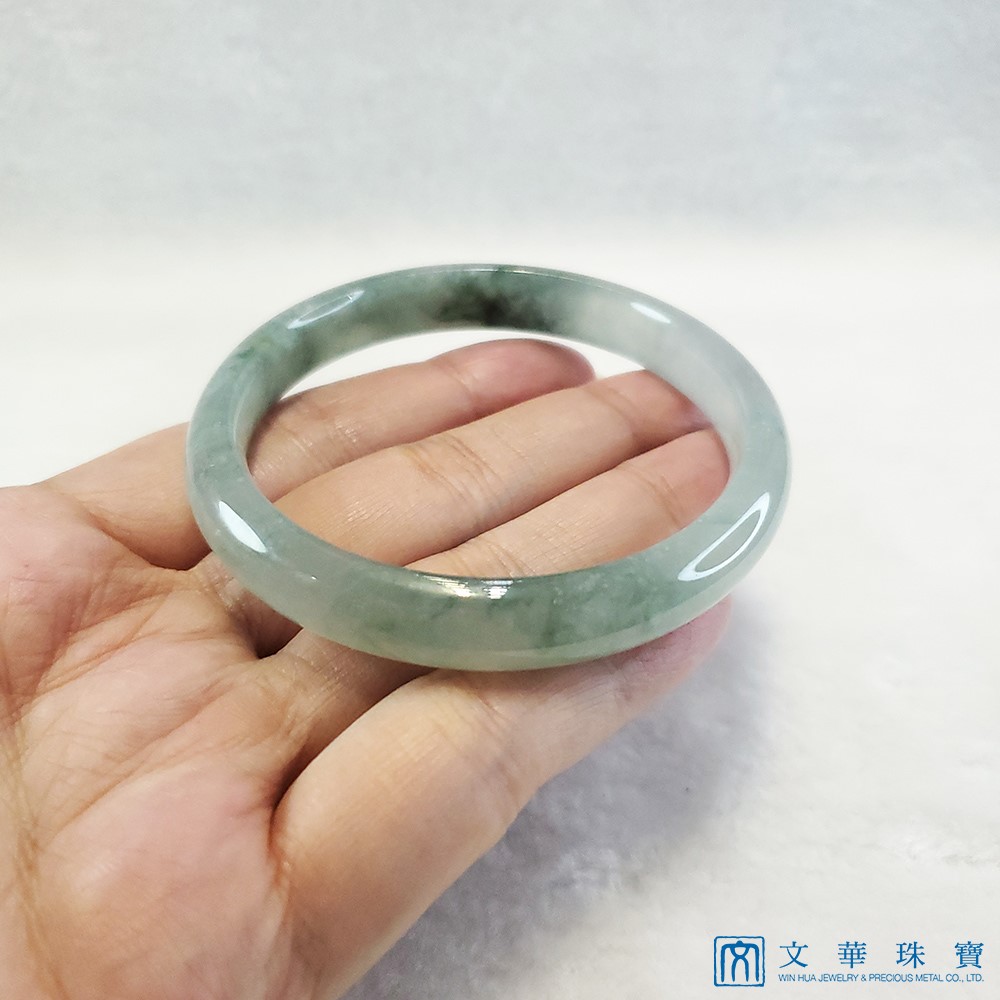 冰糯藍底飄花玉鐲 19.3(已售出)