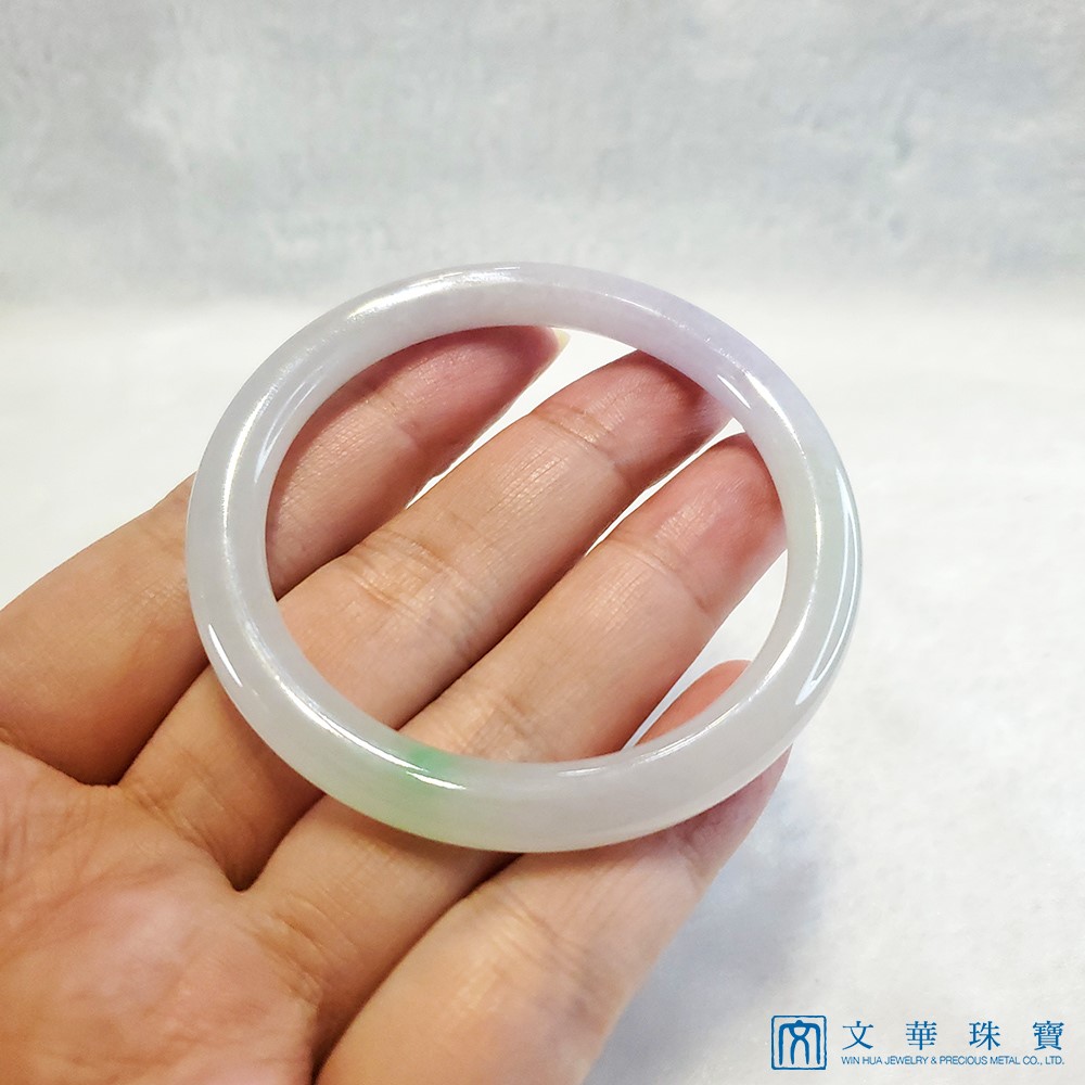 翡翠冰春彩細圓骨鐲 17圍