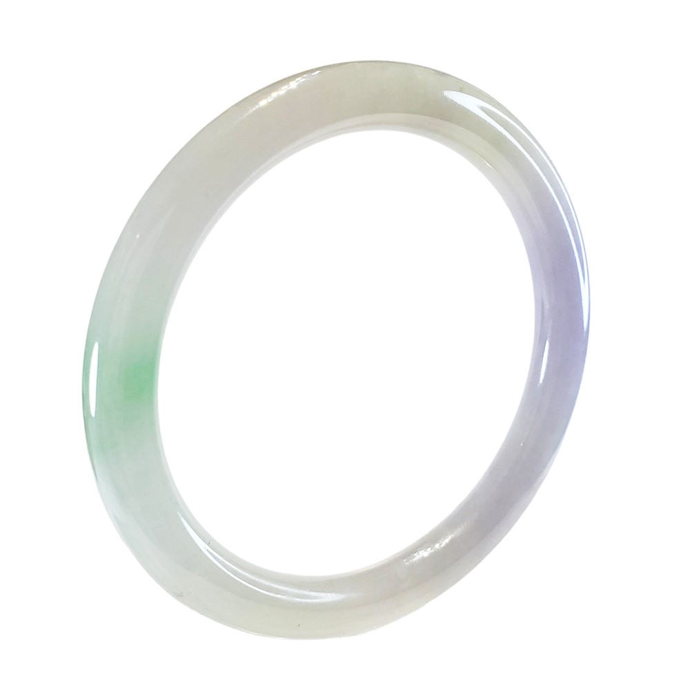 翡翠冰春彩細圓骨鐲 17圍