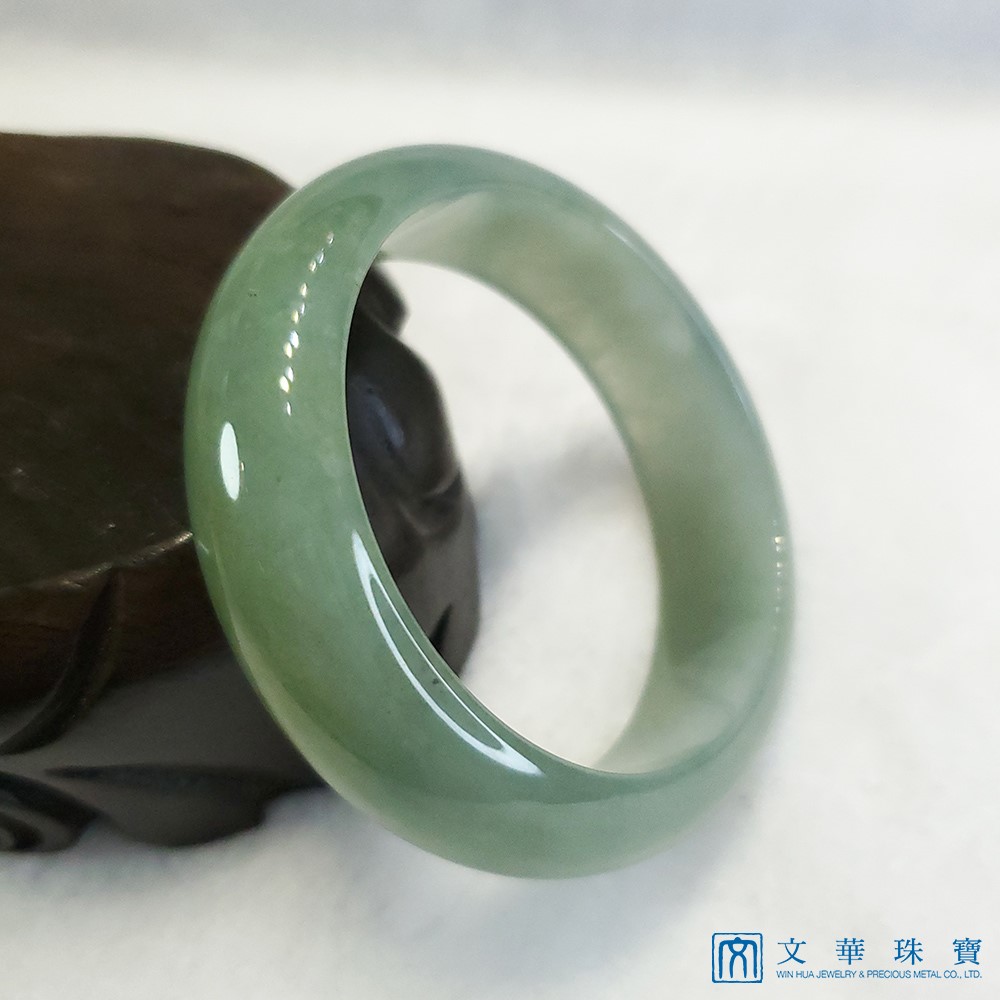 冰種湖水綠寬版玉鐲 18.5圍