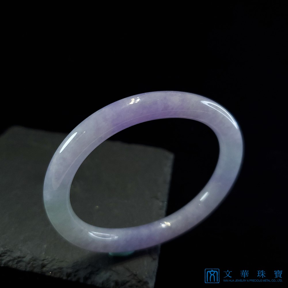 冰種紫羅蘭圓骨鐲 17.5圍 貴妃鐲