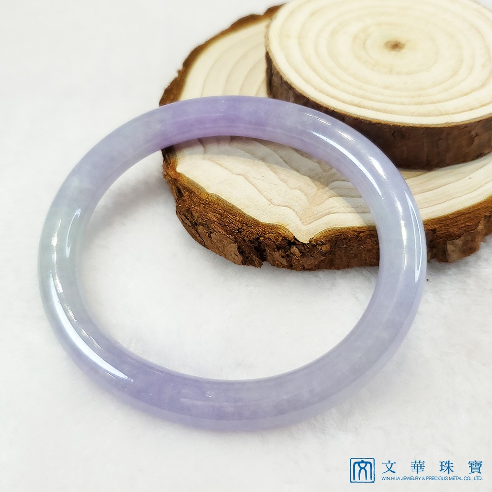 冰種紫羅蘭圓骨鐲 17.5圍 貴妃鐲