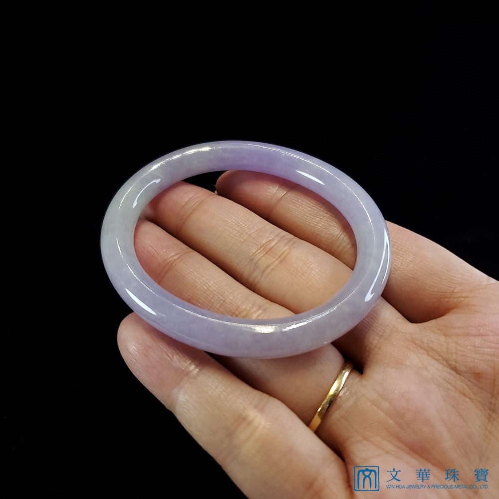 冰種紫羅蘭圓骨鐲 17.5圍 貴妃鐲