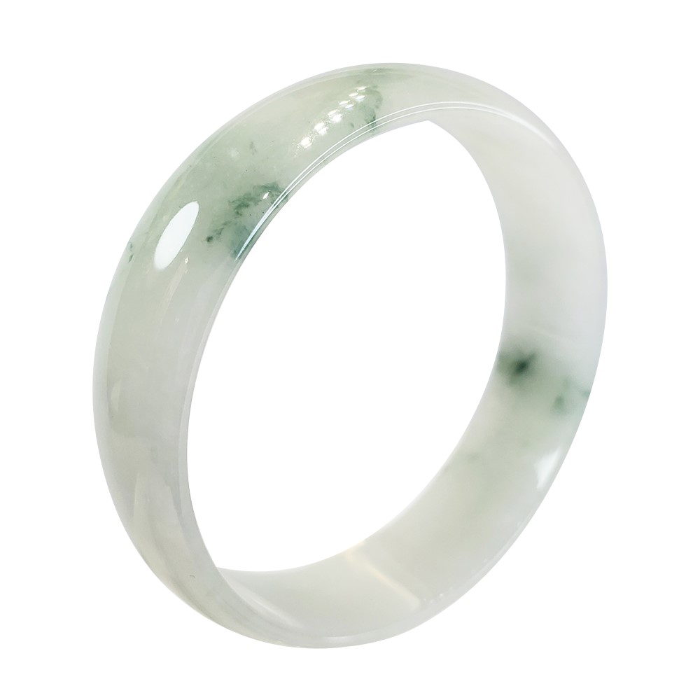 冰底糯種飄蘭花玉鐲 17圍 寬版扁鐲(已售出)