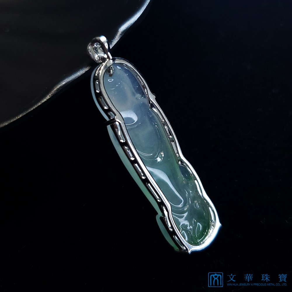 翡翠高冰起瑩觀音玉墜 