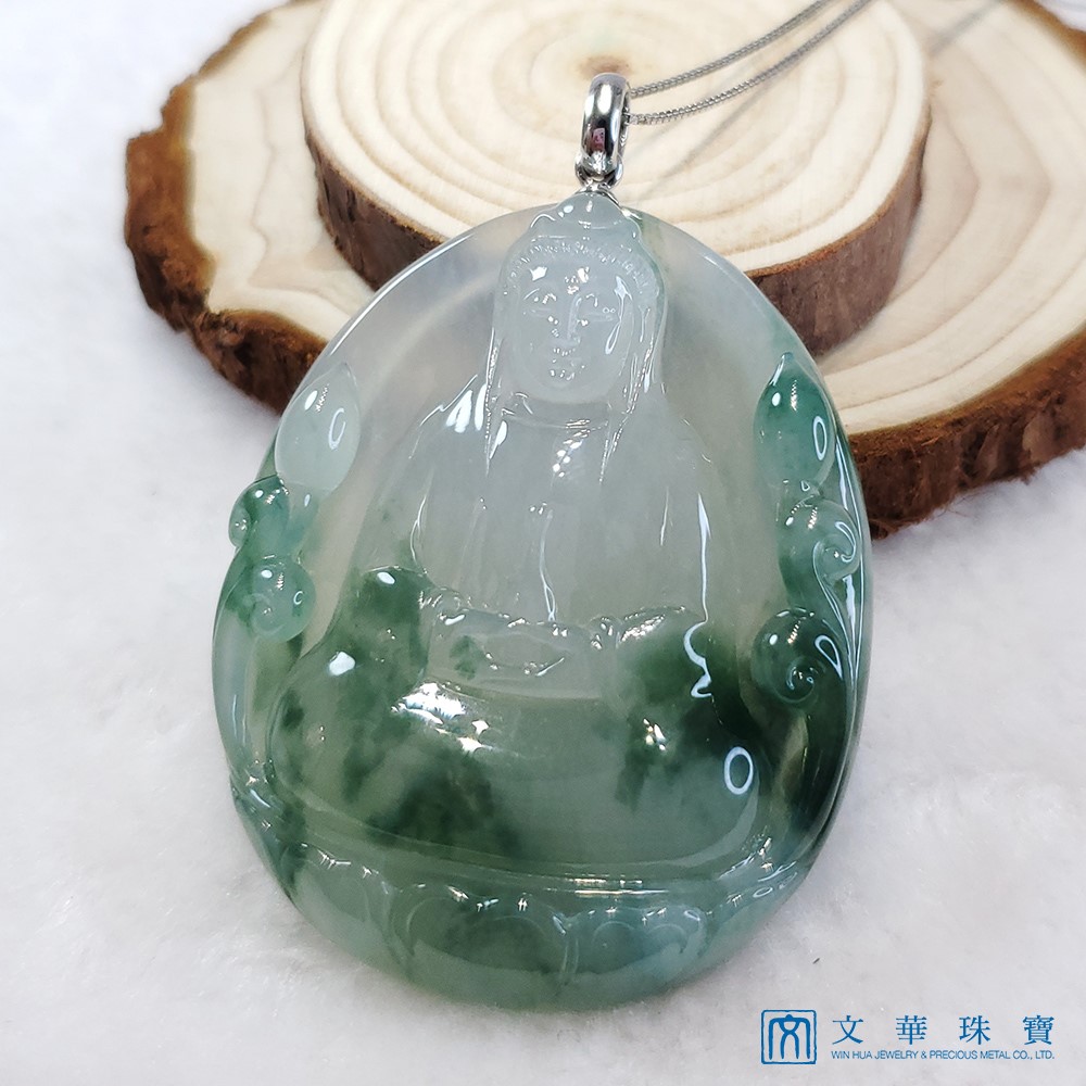 翡翠冰種厚莊觀音玉牌(已售出)