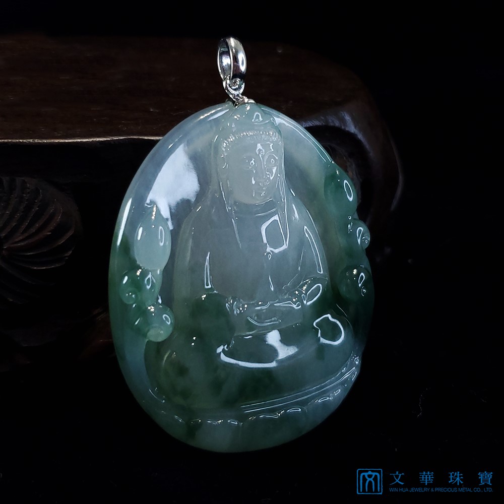 翡翠冰種厚莊觀音玉牌(已售出)