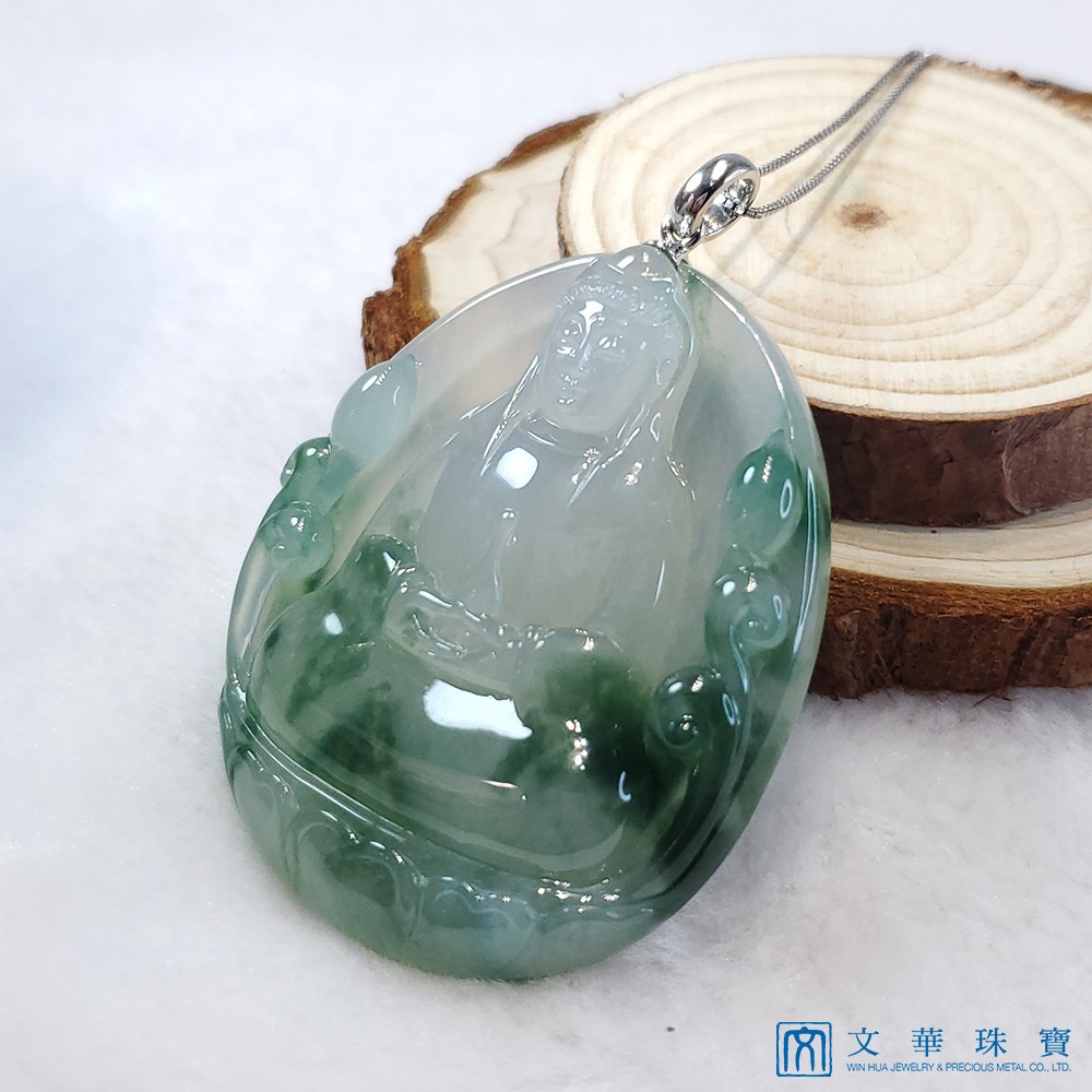 翡翠冰種厚莊觀音玉牌(已售出)