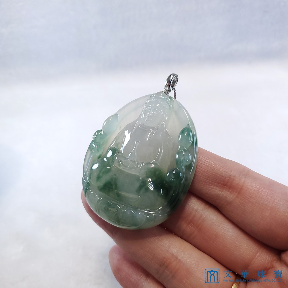 翡翠冰種厚莊觀音玉牌(已售出)