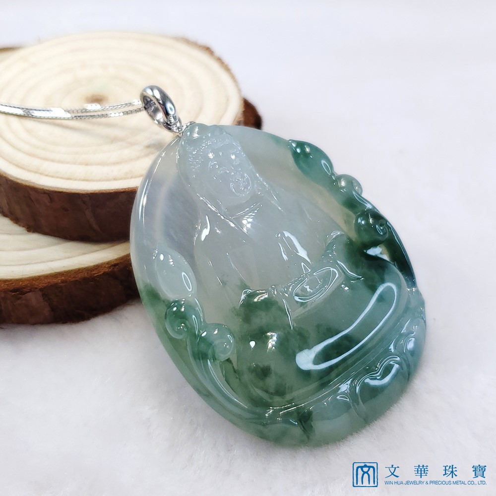 翡翠冰種厚莊觀音玉牌(已售出)