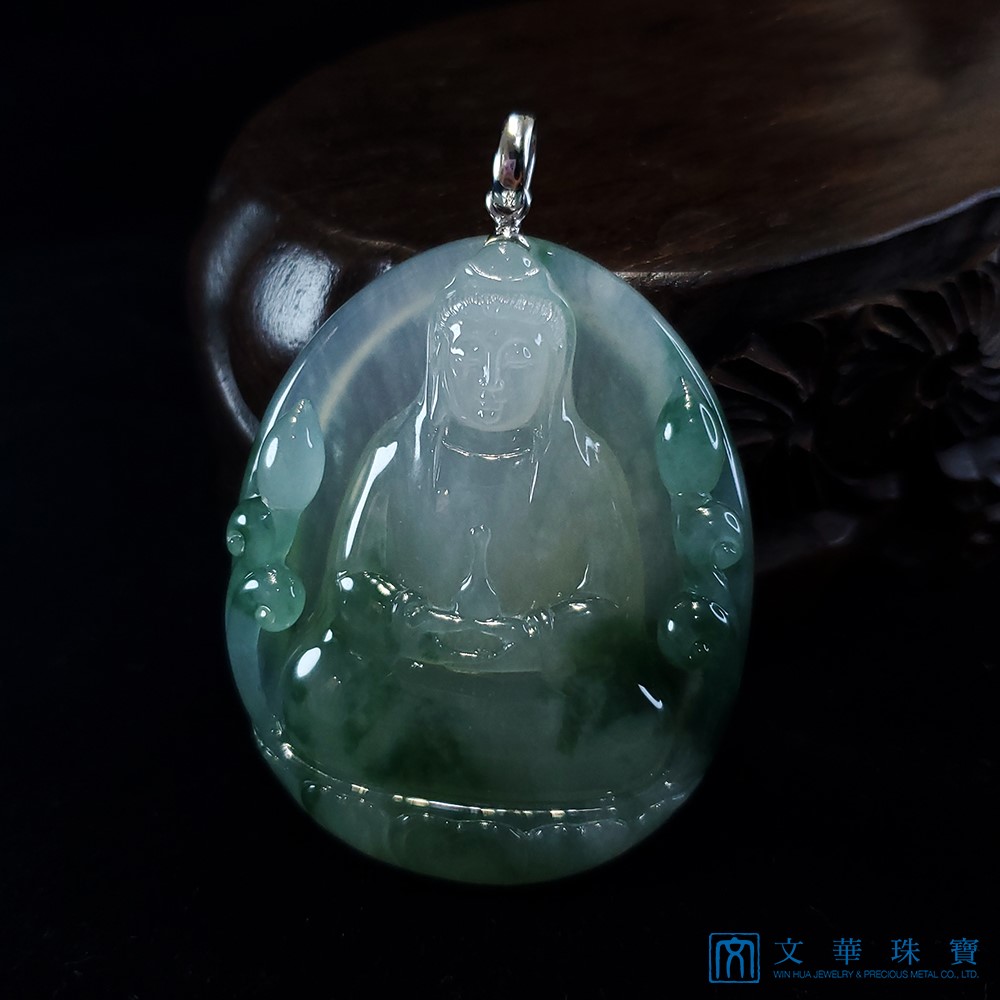 翡翠冰種厚莊觀音玉牌(已售出)