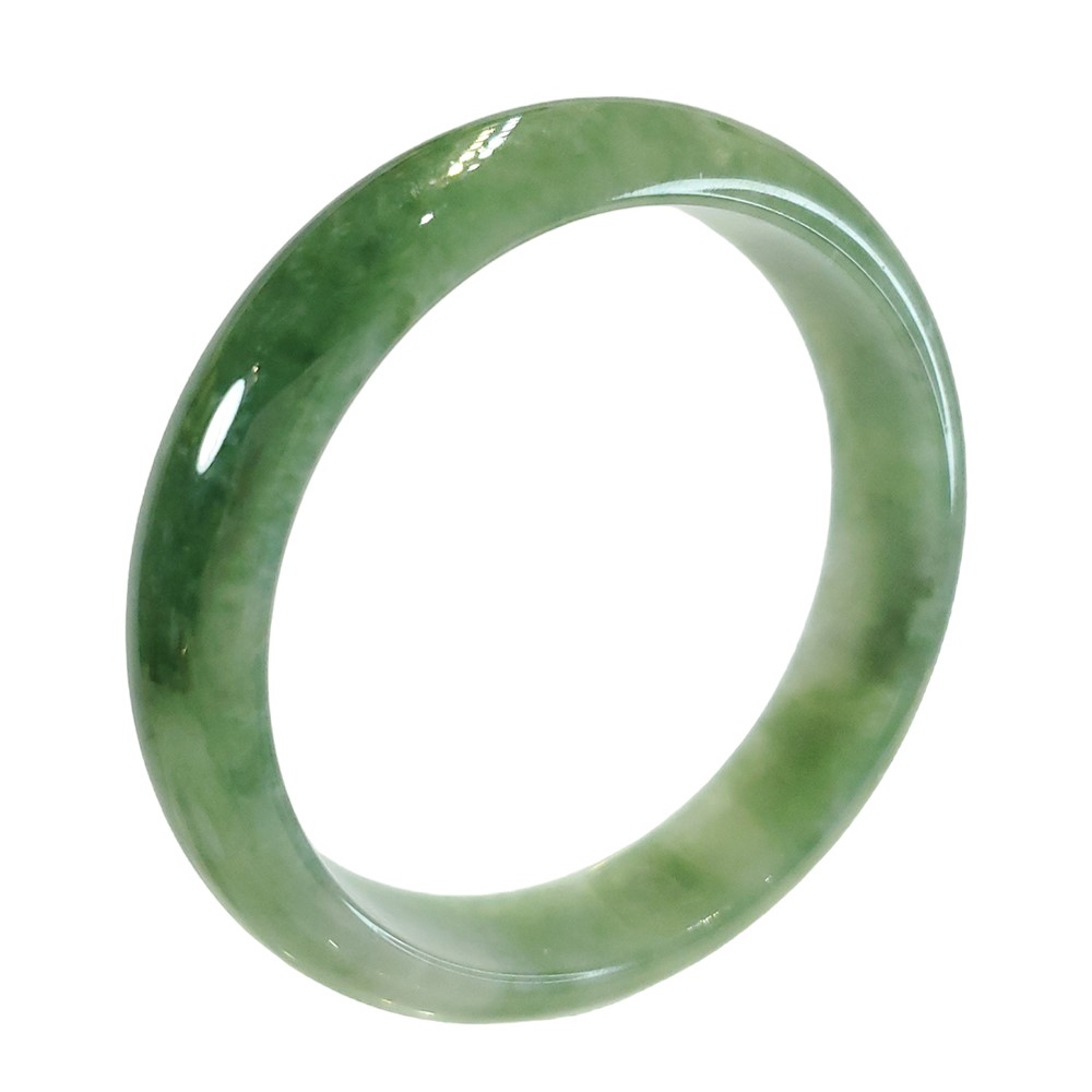 翡翠花青玉鐲 18.5圍 平安鐲