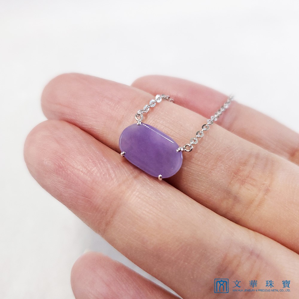 紫翡翠玉牌項鍊 18K金
