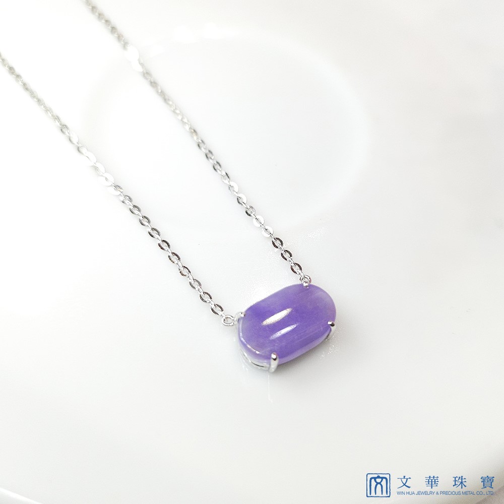 紫翡翠玉牌項鍊 18K金