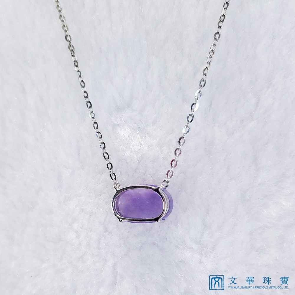 紫翡翠玉牌項鍊 18K金