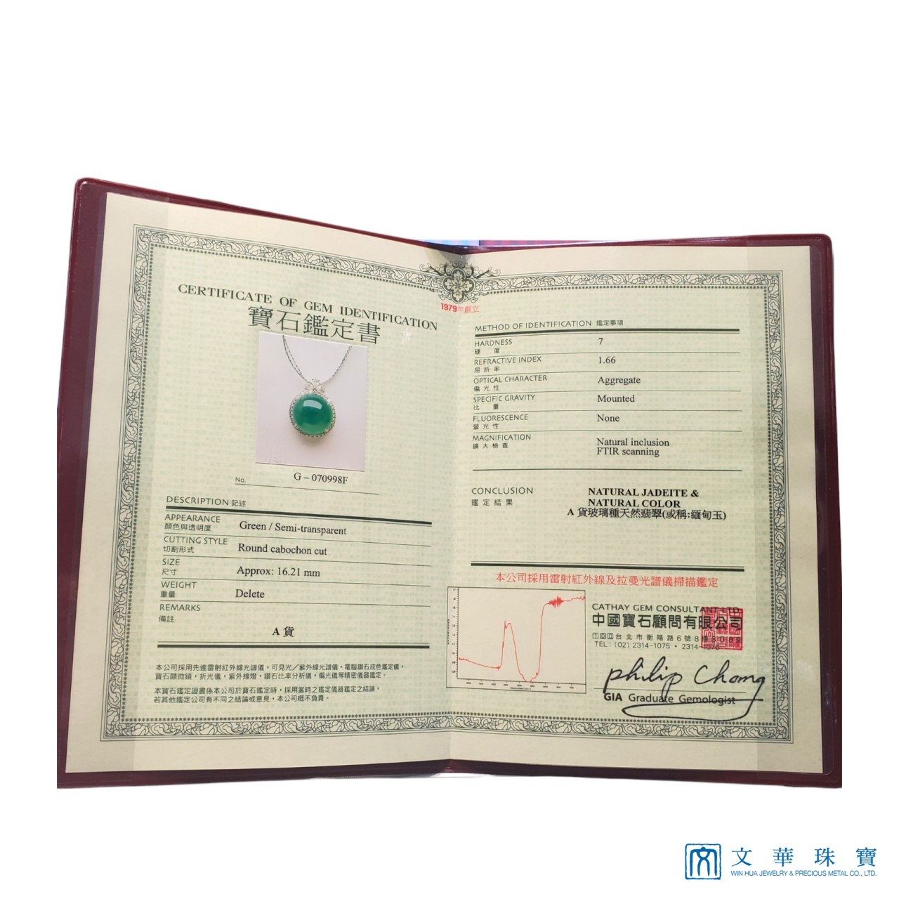 翡翠玻璃種翠綠蛋面鑽墜(已售出)