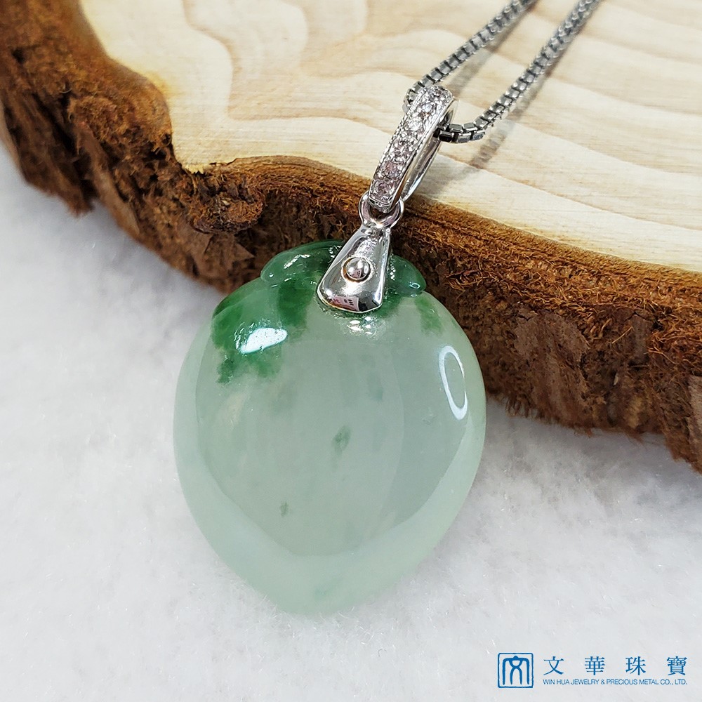 冰種飄綠玉桃墜子