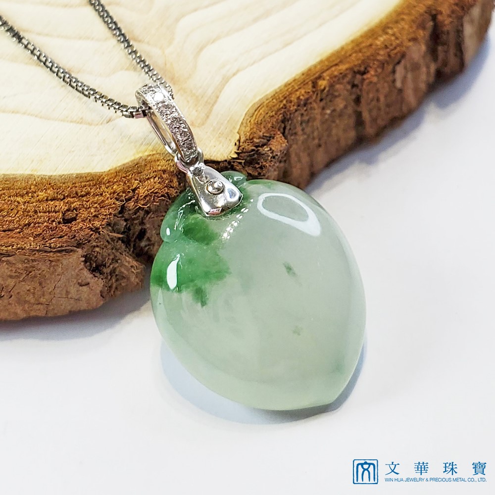 冰種飄綠玉桃墜子