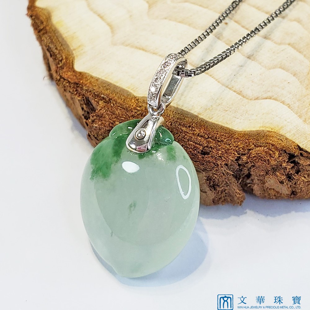 冰種飄綠玉桃墜子