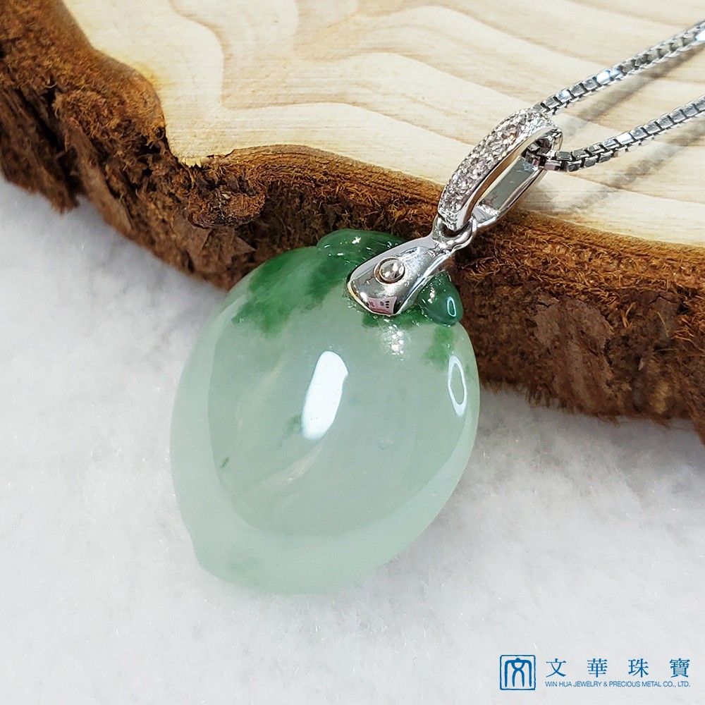 冰種飄綠玉桃墜子