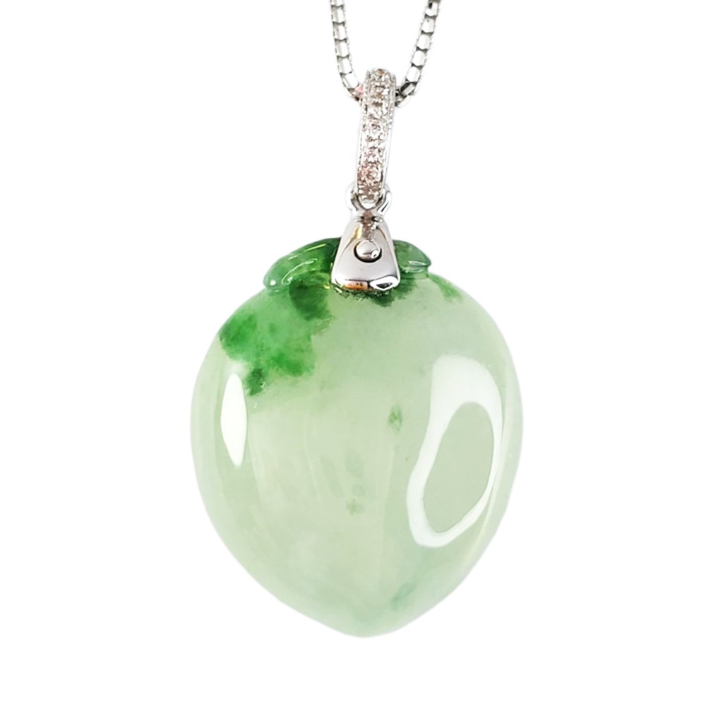冰種飄綠玉桃墜子