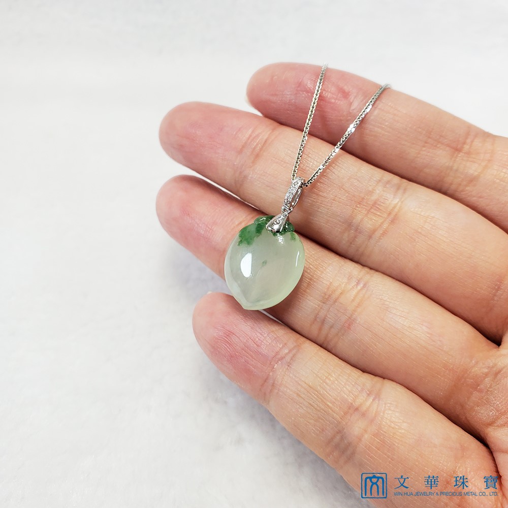 冰種飄綠玉桃墜子