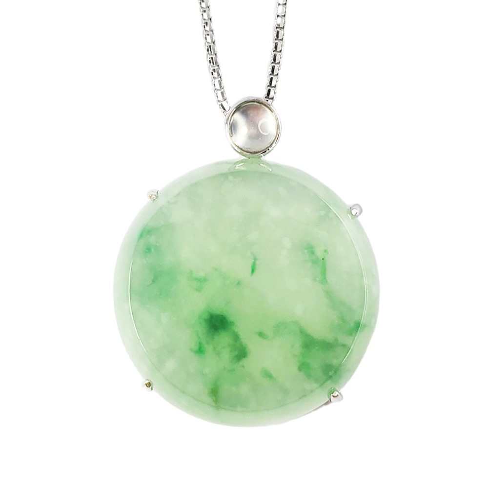 冰棉感飄綠圓牌玉墜(已售出)