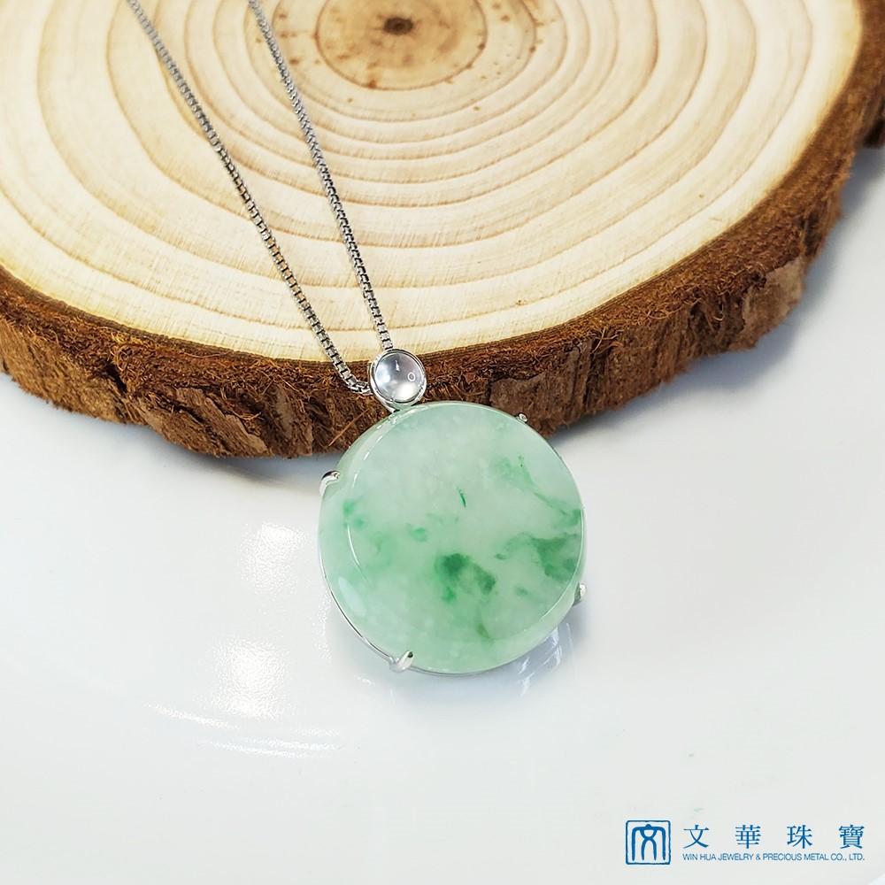 冰棉感飄綠圓牌玉墜(已售出)
