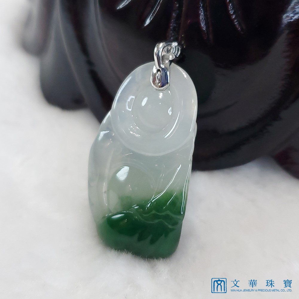 冰種帶花青立姿彌勒佛