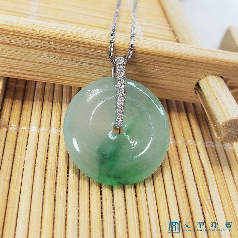 冰種翠綠平安扣鑽墜(已售出)