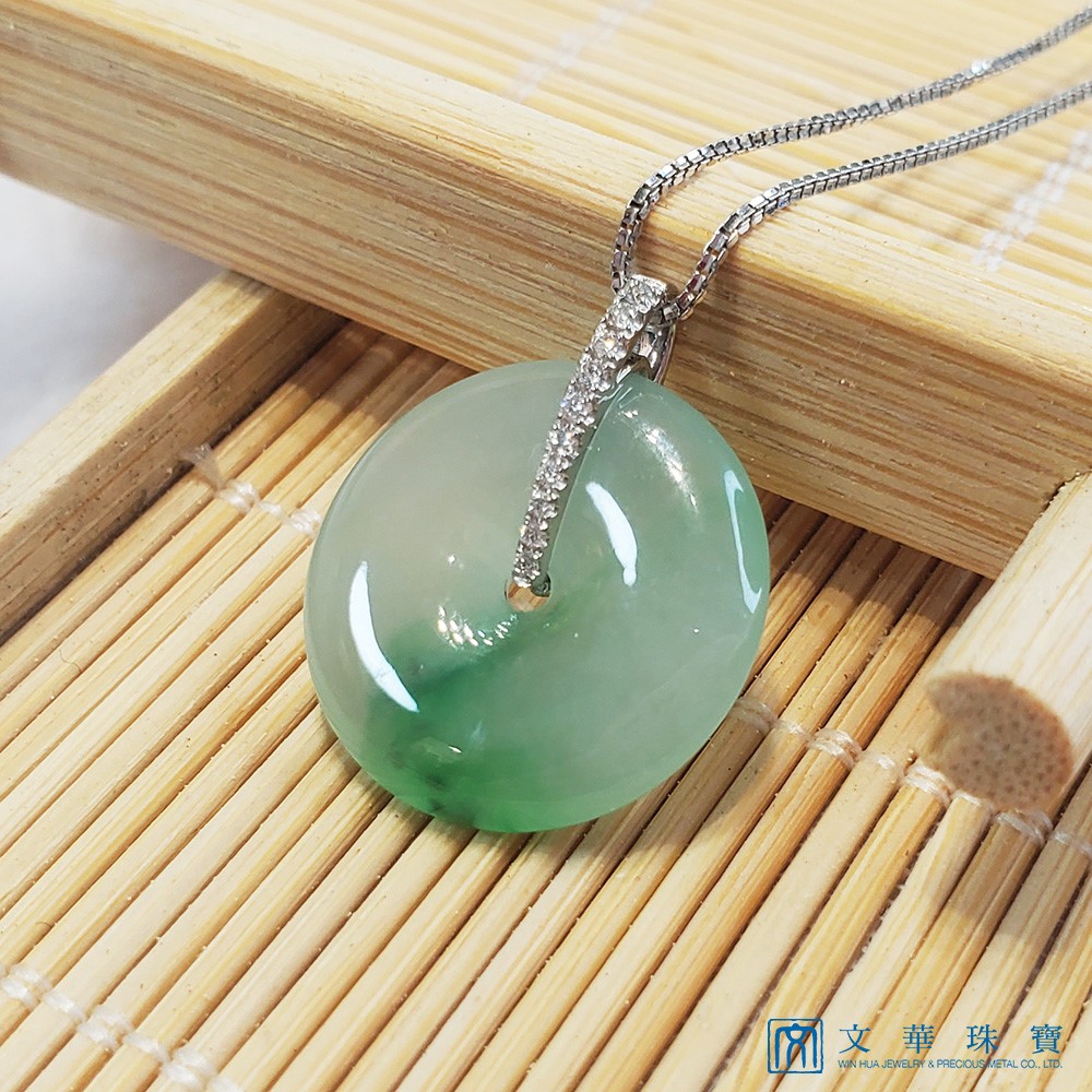 冰種翠綠平安扣鑽墜(已售出)