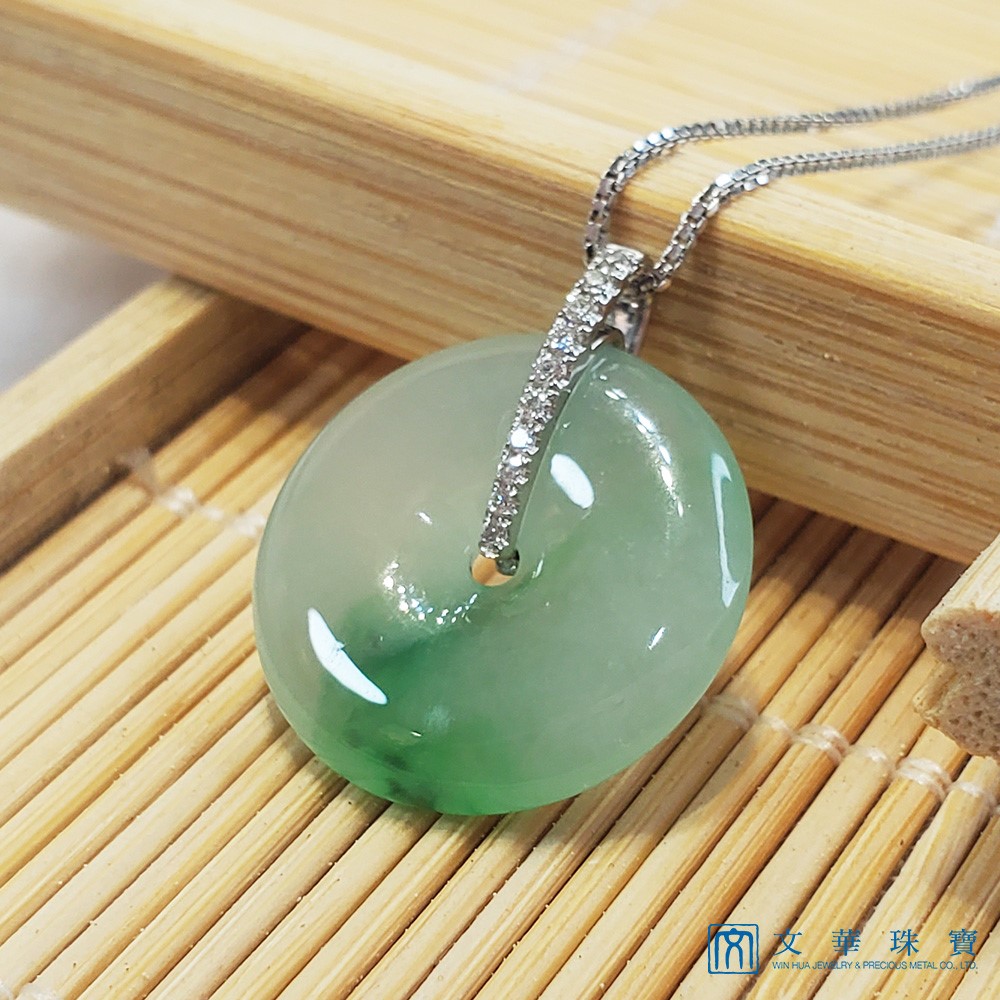 冰種翠綠平安扣鑽墜(已售出)