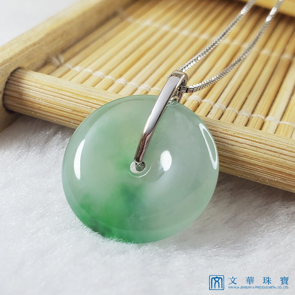 冰種翠綠平安扣鑽墜(已售出)