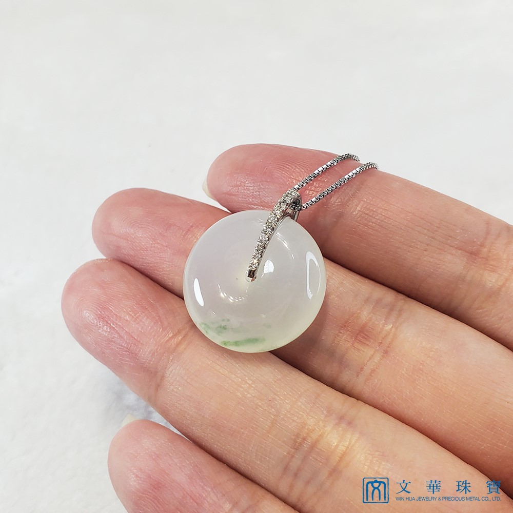 冰種綠絲平安扣鑽墜(已售出)
