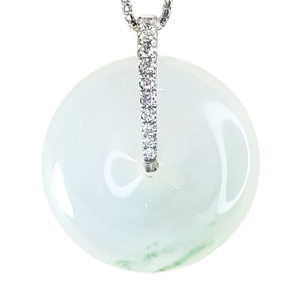 冰種綠絲平安扣鑽墜(已售出)