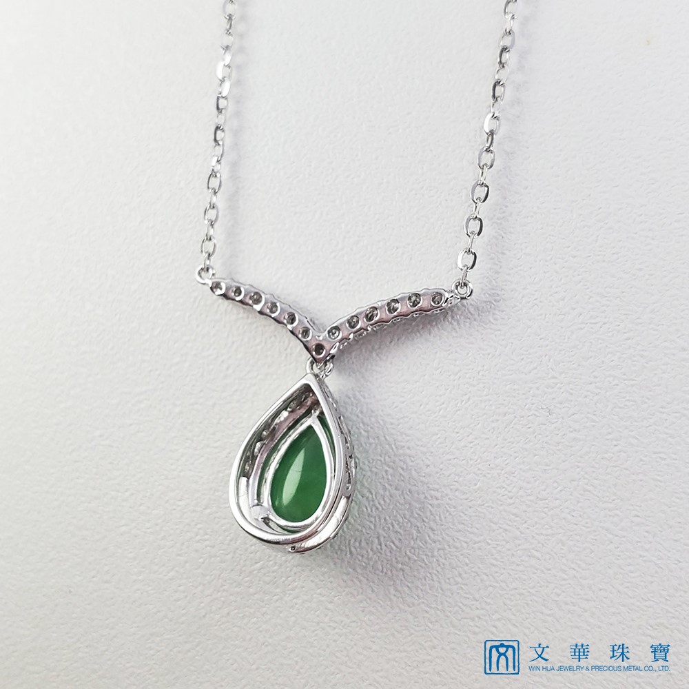 翡翠水滴鑽石項鍊(已售出)