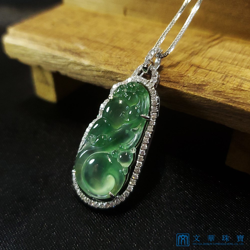 玻璃種神龍戲珠玉墜(已售出)