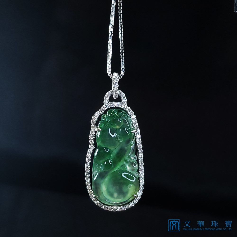 玻璃種神龍戲珠玉墜(已售出)