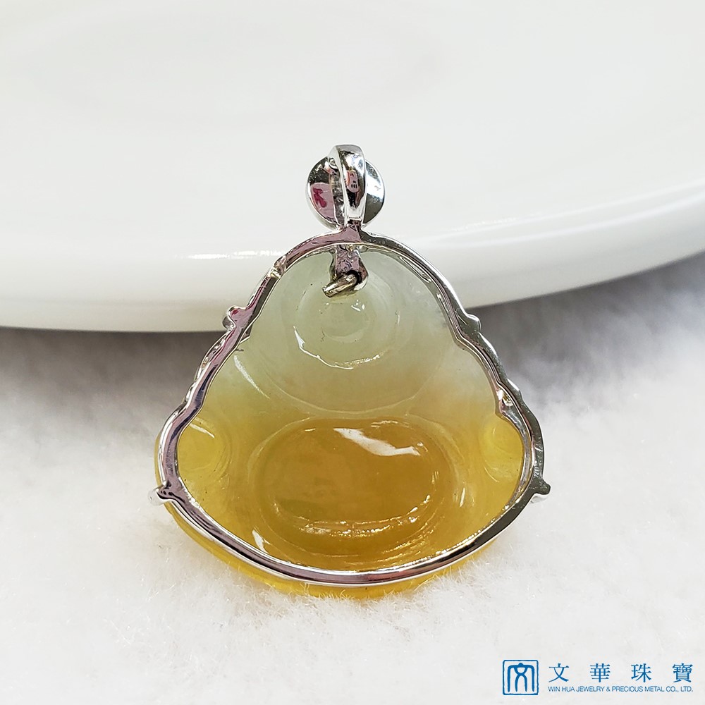 冰糯巧色黃翡彌勒佛